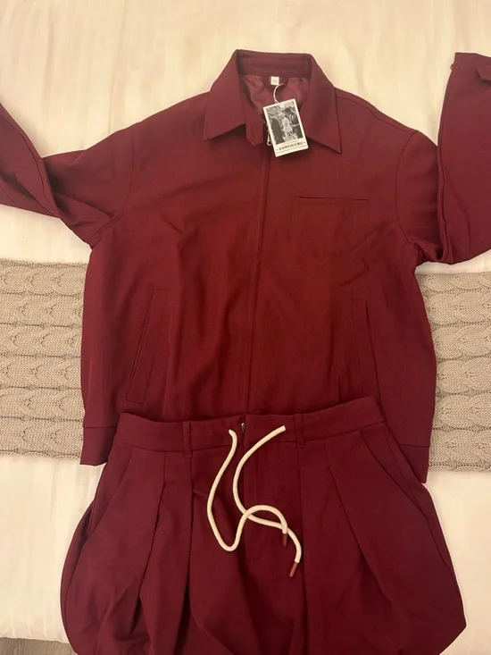 Bubble micro mini skirt set with oversized canvas jacket - Picture 2 of 3